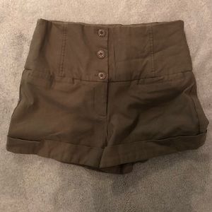 Olive high waisted shorts